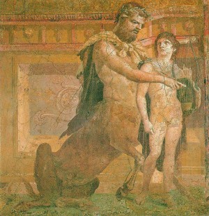 Chiron_instructs_young_Achilles_-_Ancient_Roman_fresco